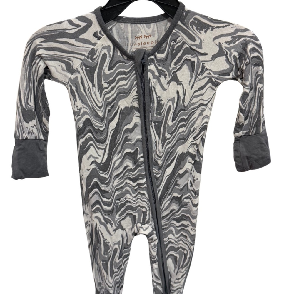 Little Sleepies Grey White Marble Zippie